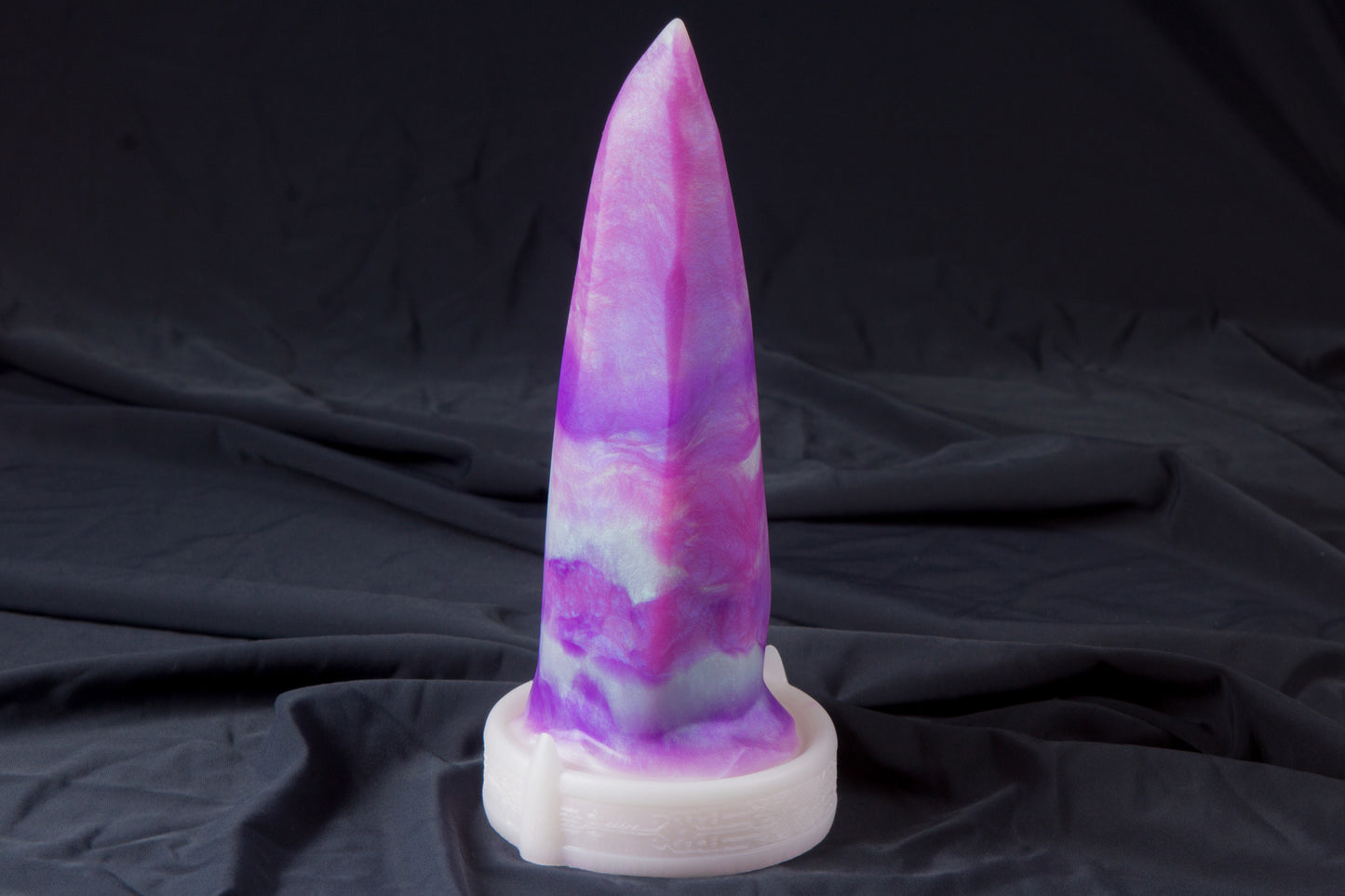 Large Bloomstone in glow amethyst and white color, soft firmness