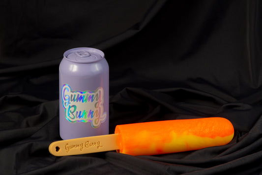 Gummy pop, Orange and yellow, medium firmness