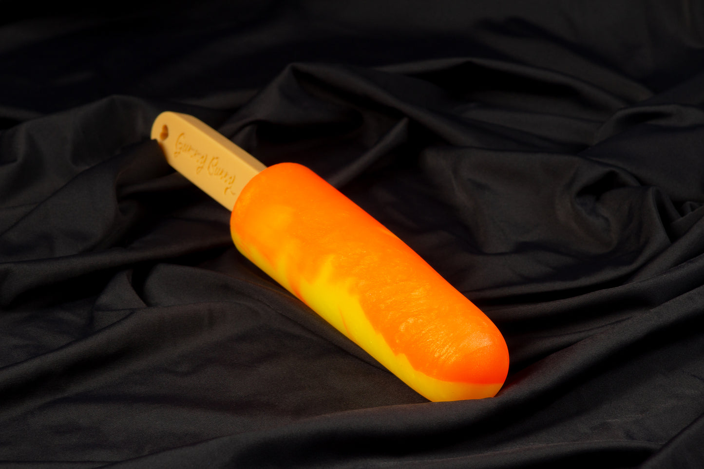 Gummy pop, Orange and yellow, medium firmness