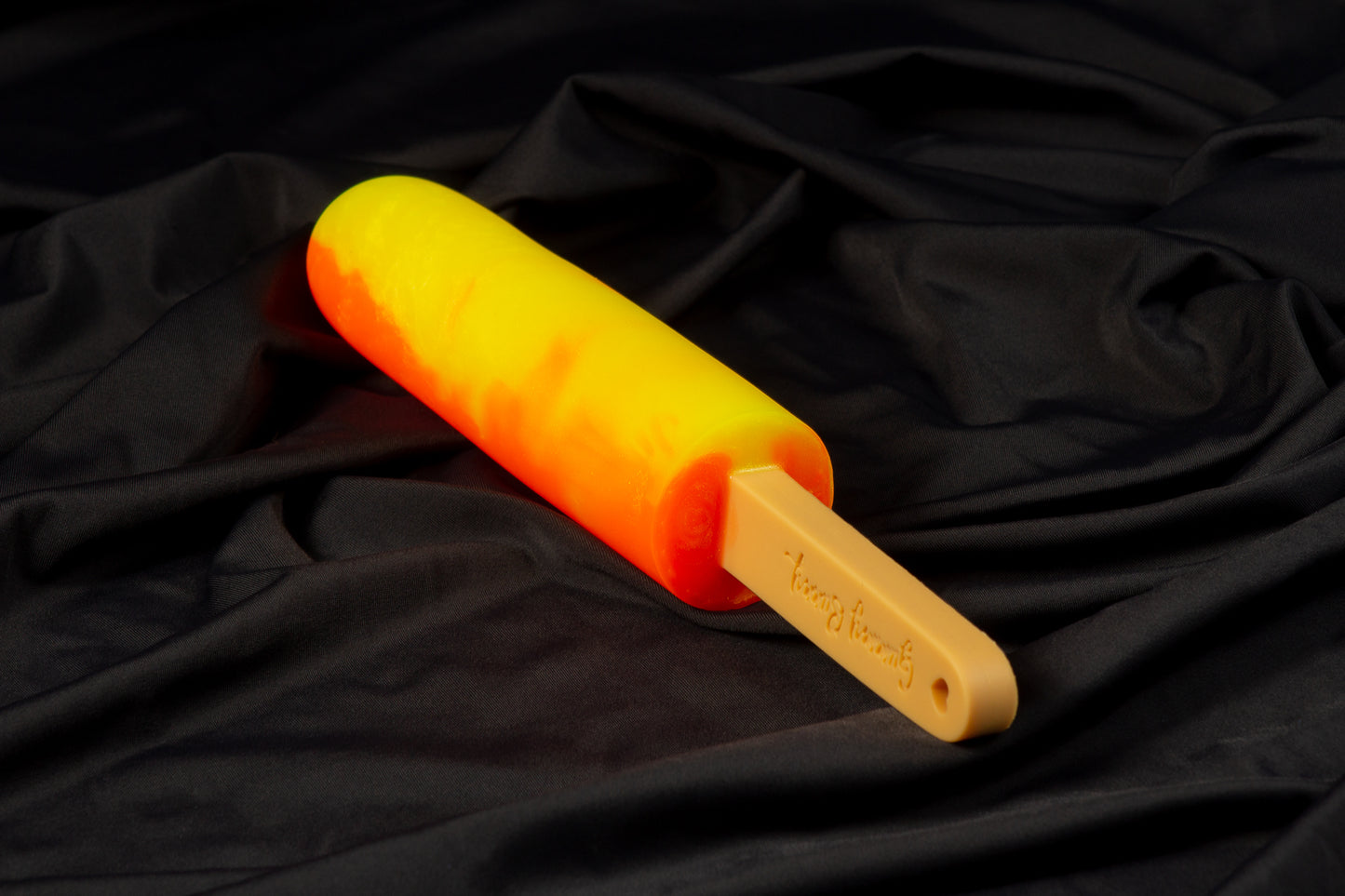 Gummy pop, Orange and yellow, medium firmness