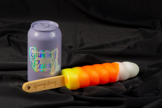 Swirl Gummy pop, candy corn, Medium firmness