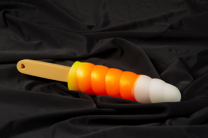 Swirl Gummy pop, candy corn, Medium firmness