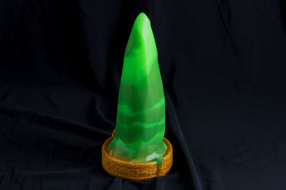 FLOP Large Bloomstone in glow in the dark green swirl color, soft firmness