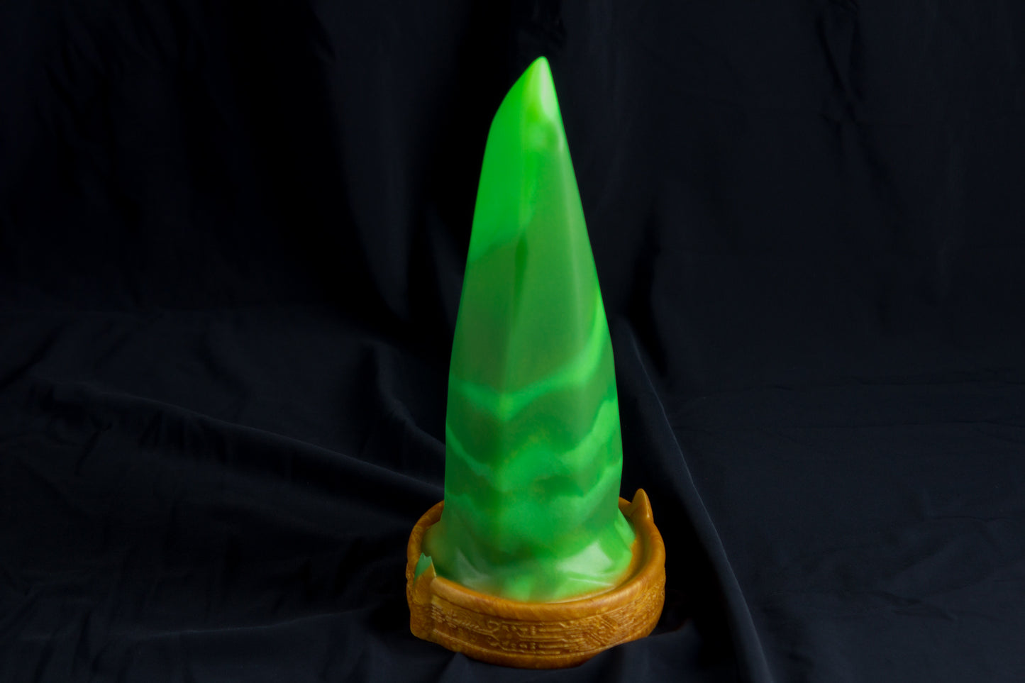 FLOP Large Bloomstone in glow in the dark green swirl color, soft firmness