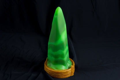 FLOP Large Bloomstone in glow in the dark green swirl color, soft firmness