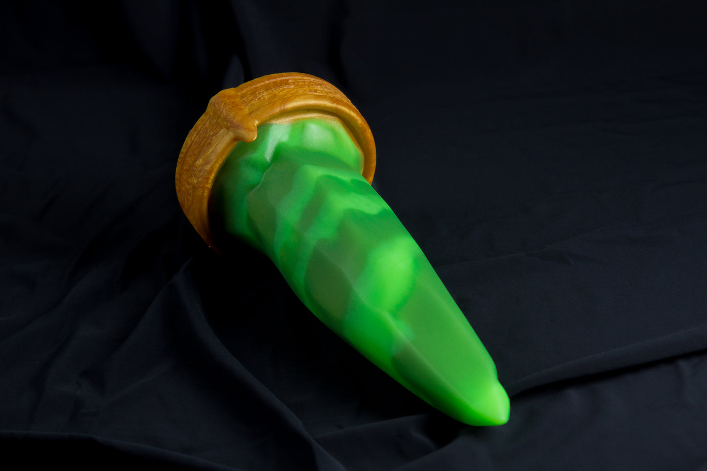 FLOP Large Bloomstone in glow in the dark green swirl color, soft firmness
