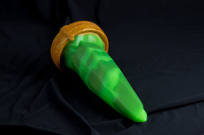 FLOP Large Bloomstone in glow in the dark green swirl color, soft firmness