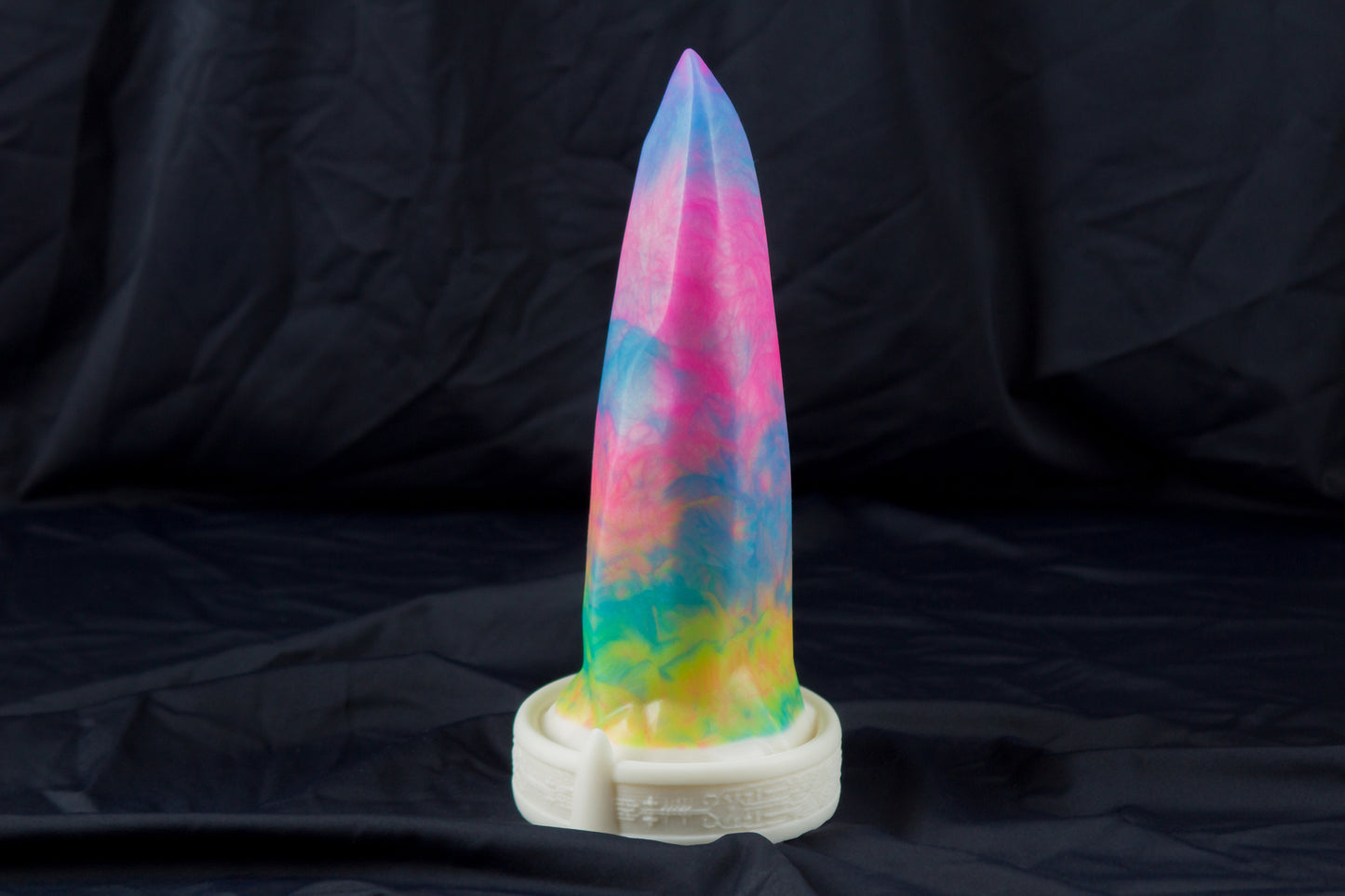 Large, Bloomstone, glow rainbow marble, medium firmness