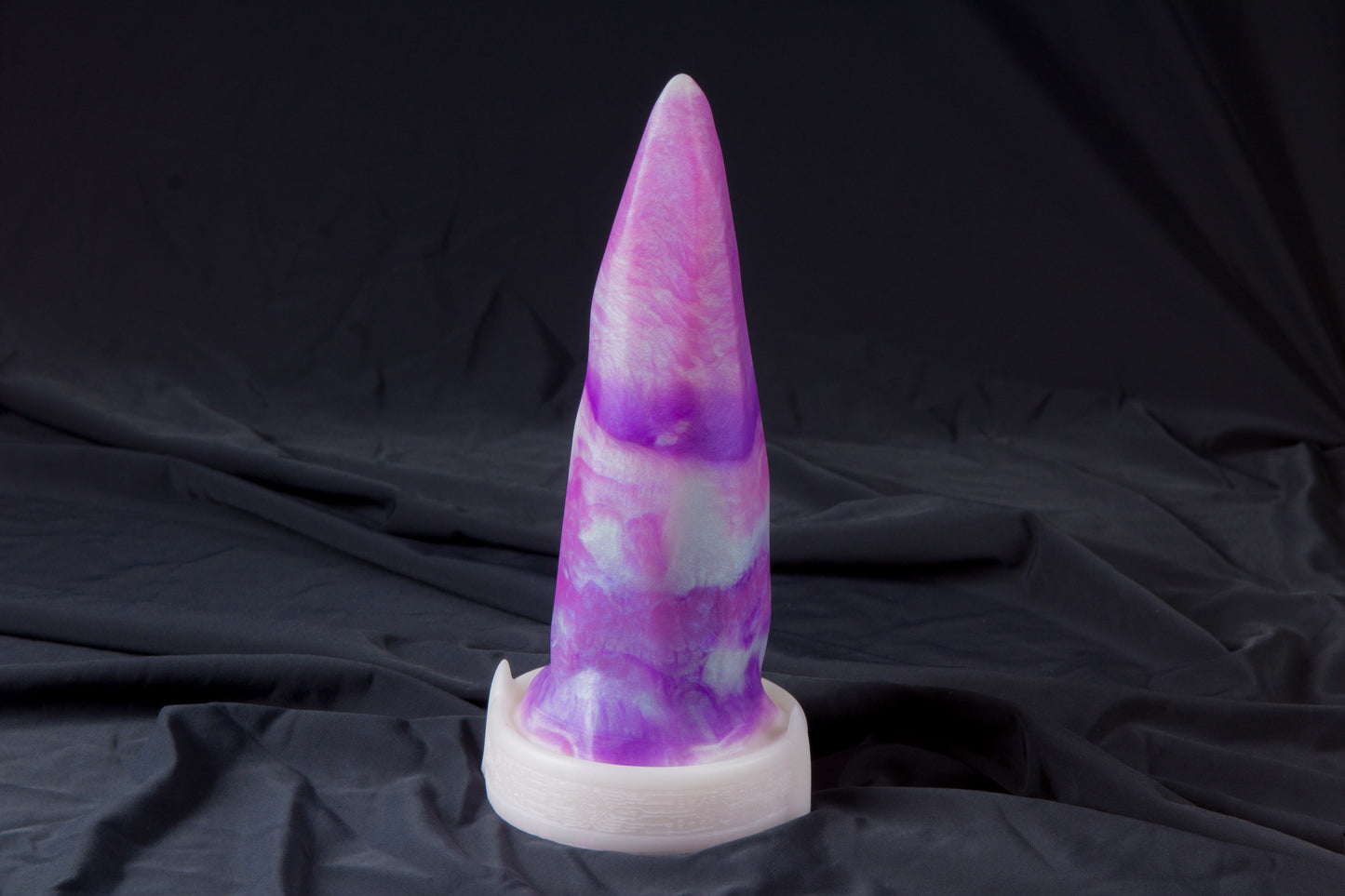Large Bloomstone in glow amethyst and white color, soft firmness