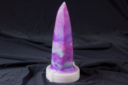 Large Bloomstone in glow amethyst and white color, soft firmness