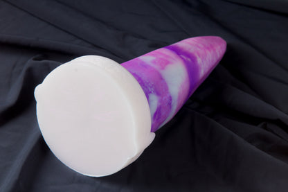 Large Bloomstone in glow amethyst and white color, soft firmness
